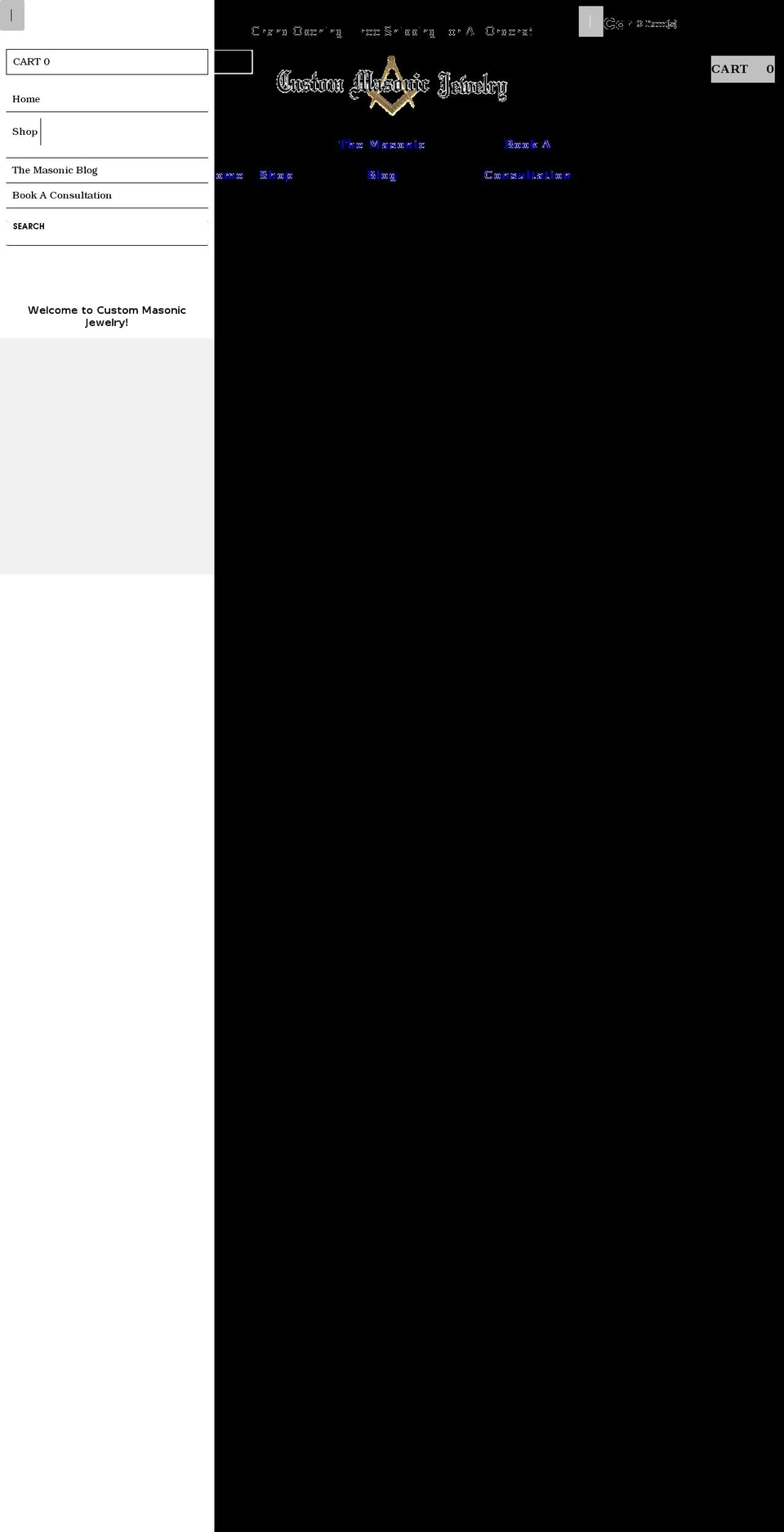 custommasonicjewelry.com shopify website screenshot