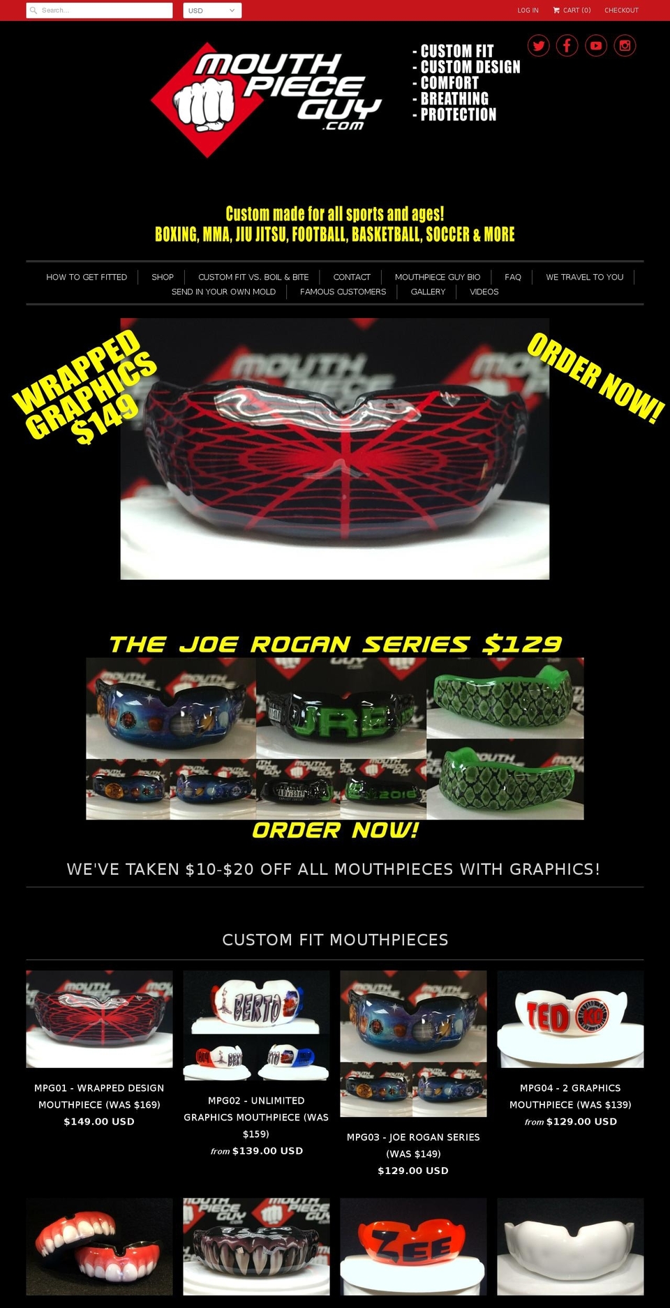 custommouthguardsforbraces.com shopify website screenshot