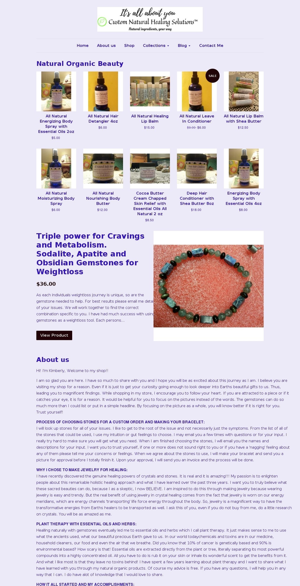 customnaturalhealingsolutions.com shopify website screenshot
