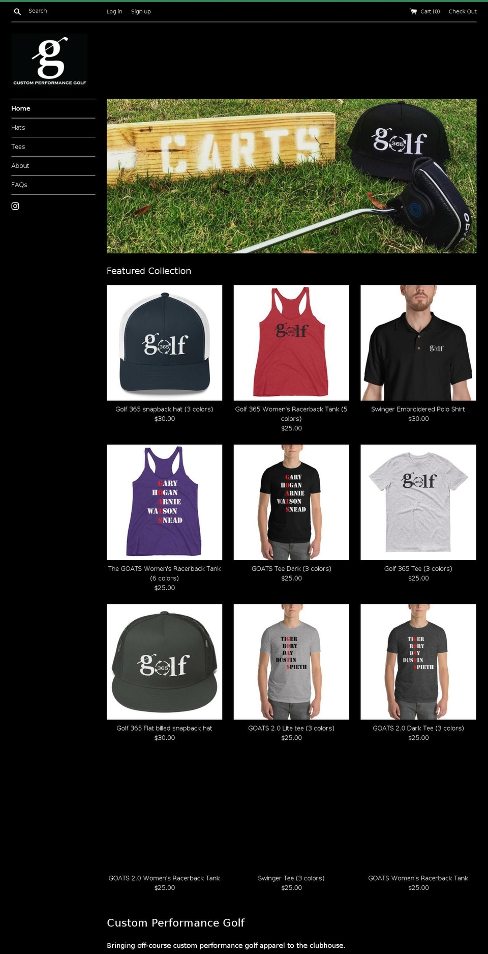 customperformancegolf.com — Shopify storefront screenshot