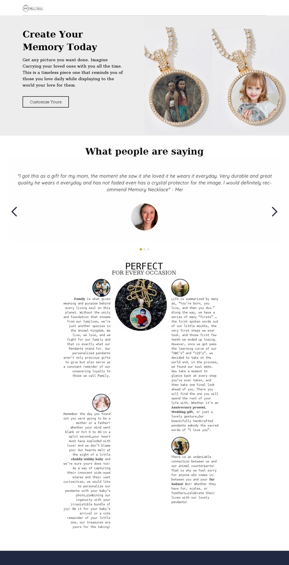 custompicturependant.com shopify website screenshot