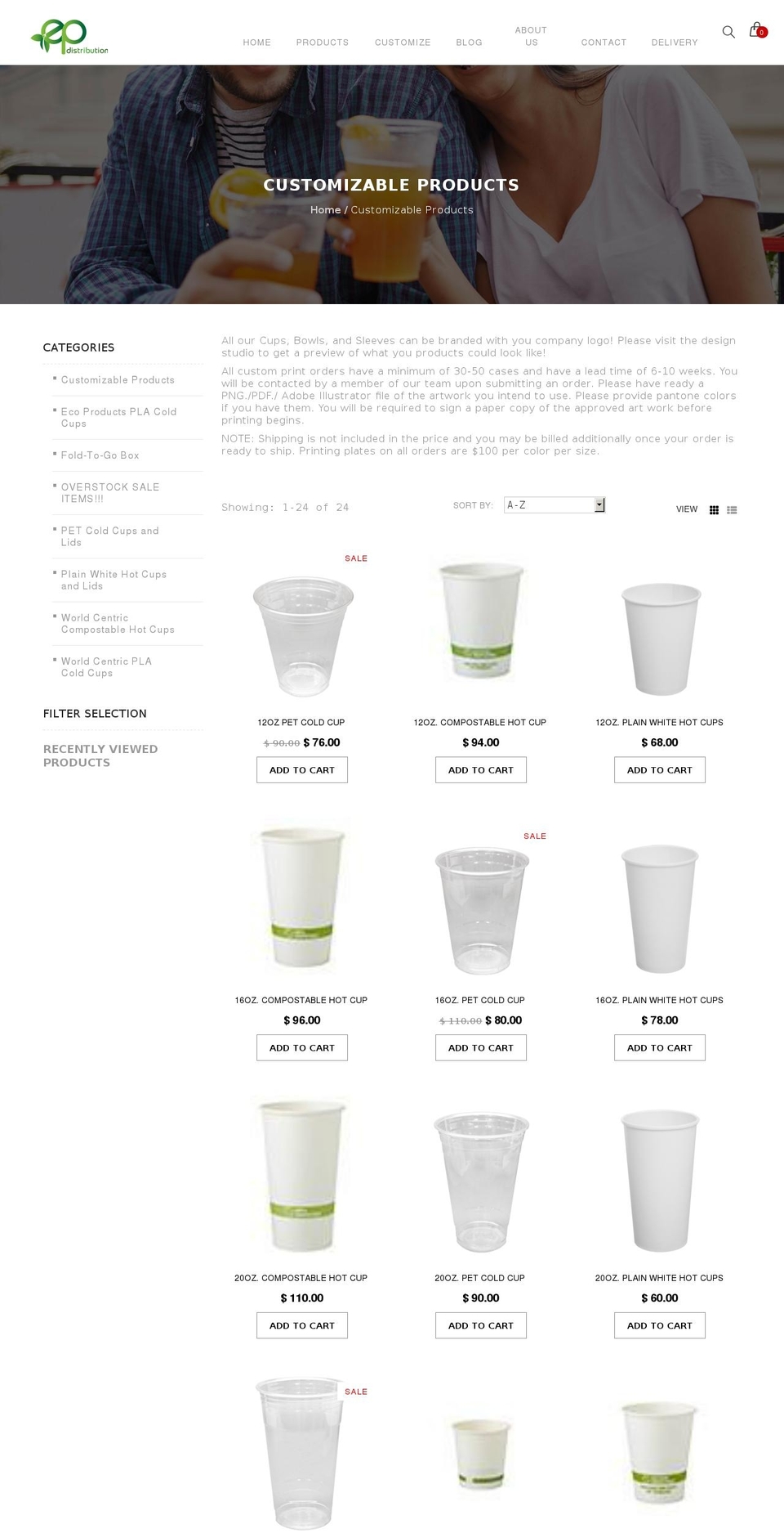 customprintcup.com shopify website screenshot