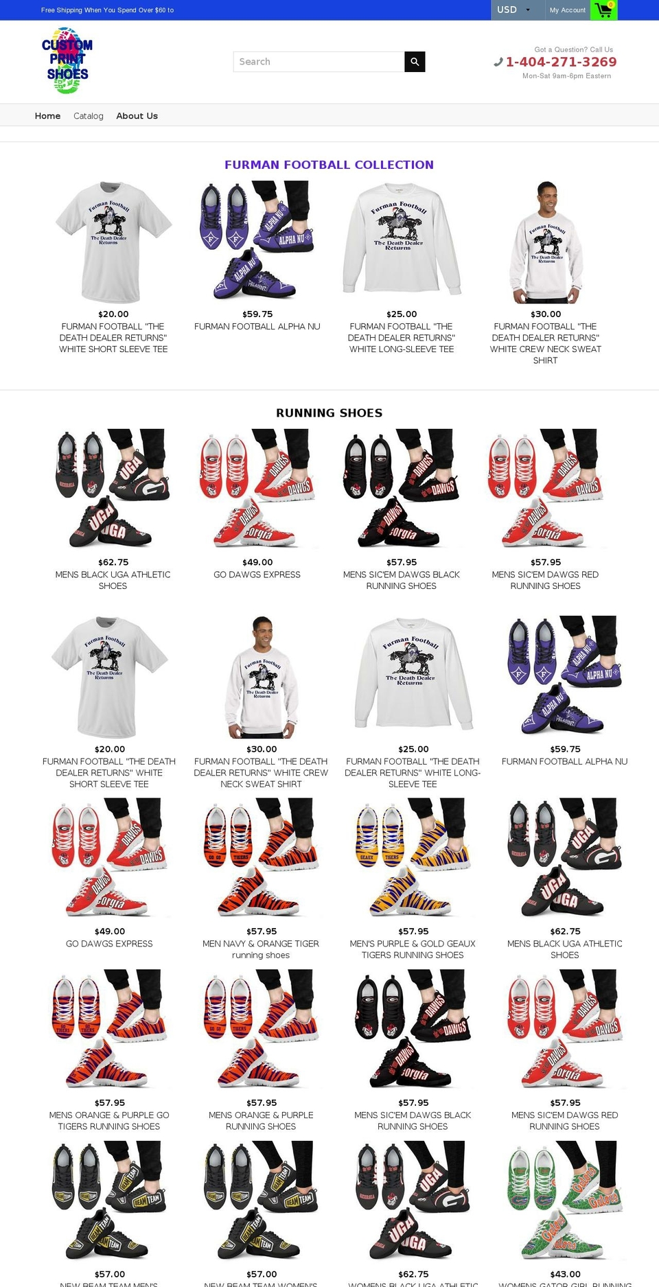 customprintshoes.com — Shopify storefront screenshot