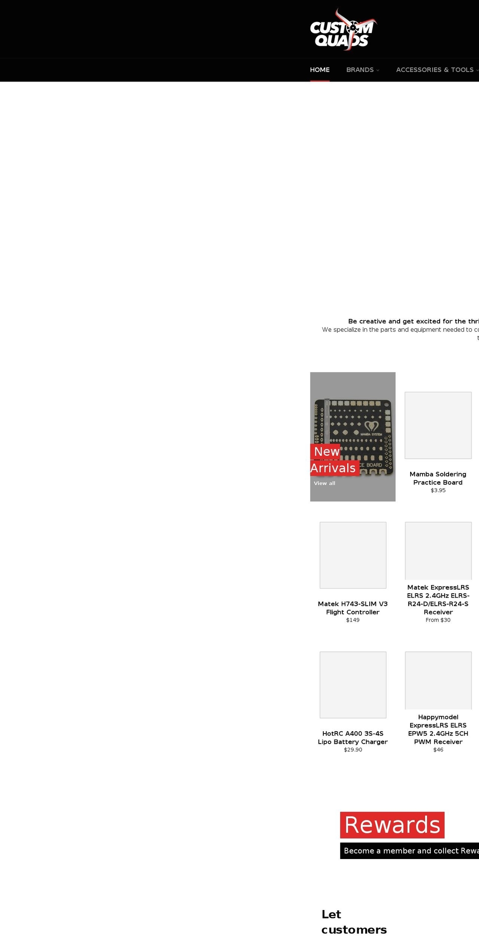 customquads.com.au shopify website screenshot