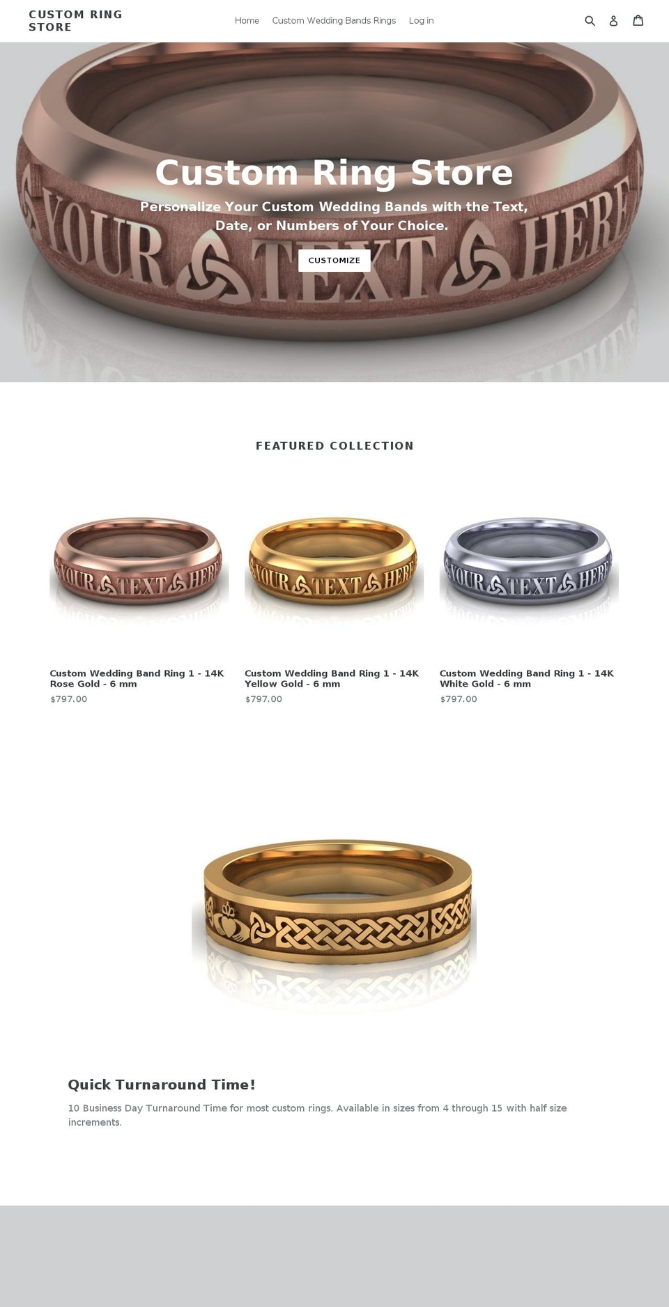 customring.com shopify website screenshot