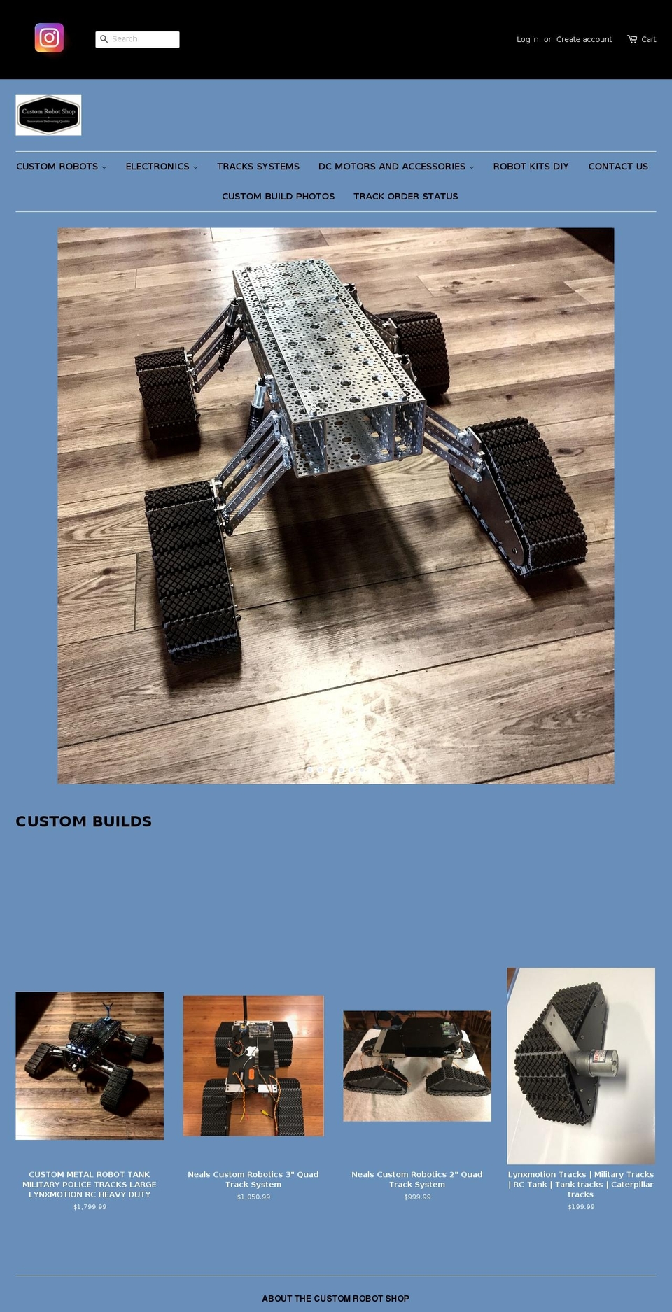 customrobotshop.com — Shopify storefront screenshot