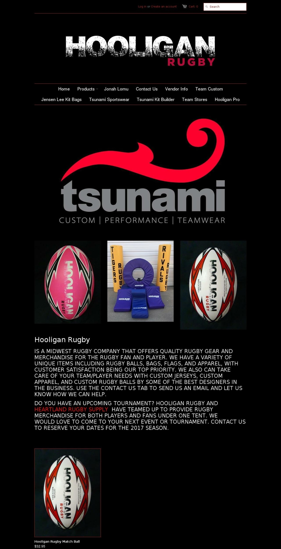 customrugbyball.com — Shopify storefront screenshot