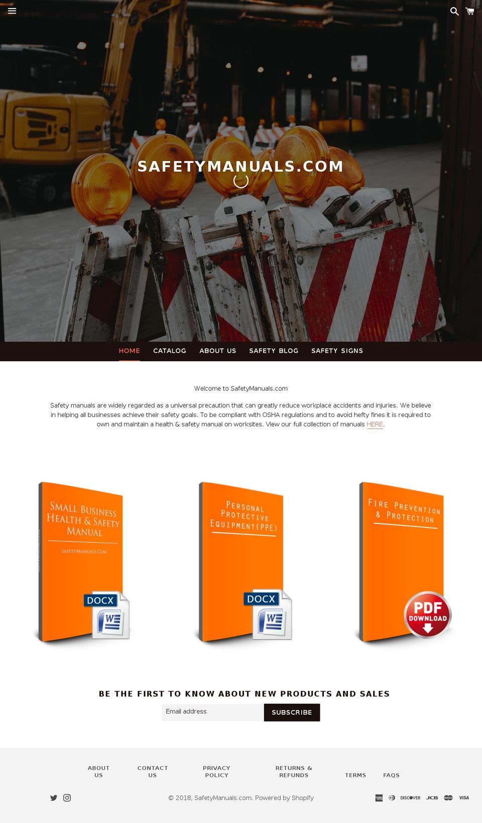 customsafetymanuals.download shopify website screenshot