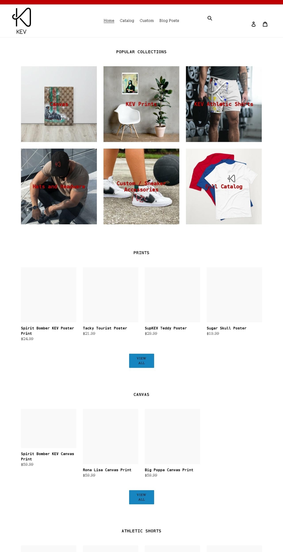 customsbykev.com shopify website screenshot