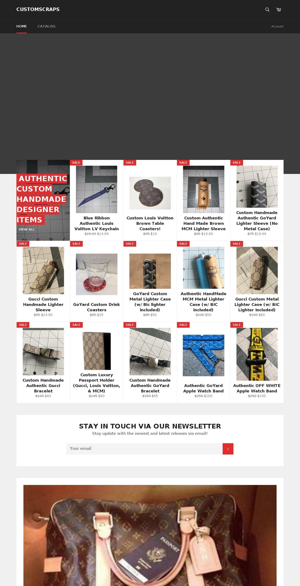 customscraps.com — Shopify storefront screenshot
