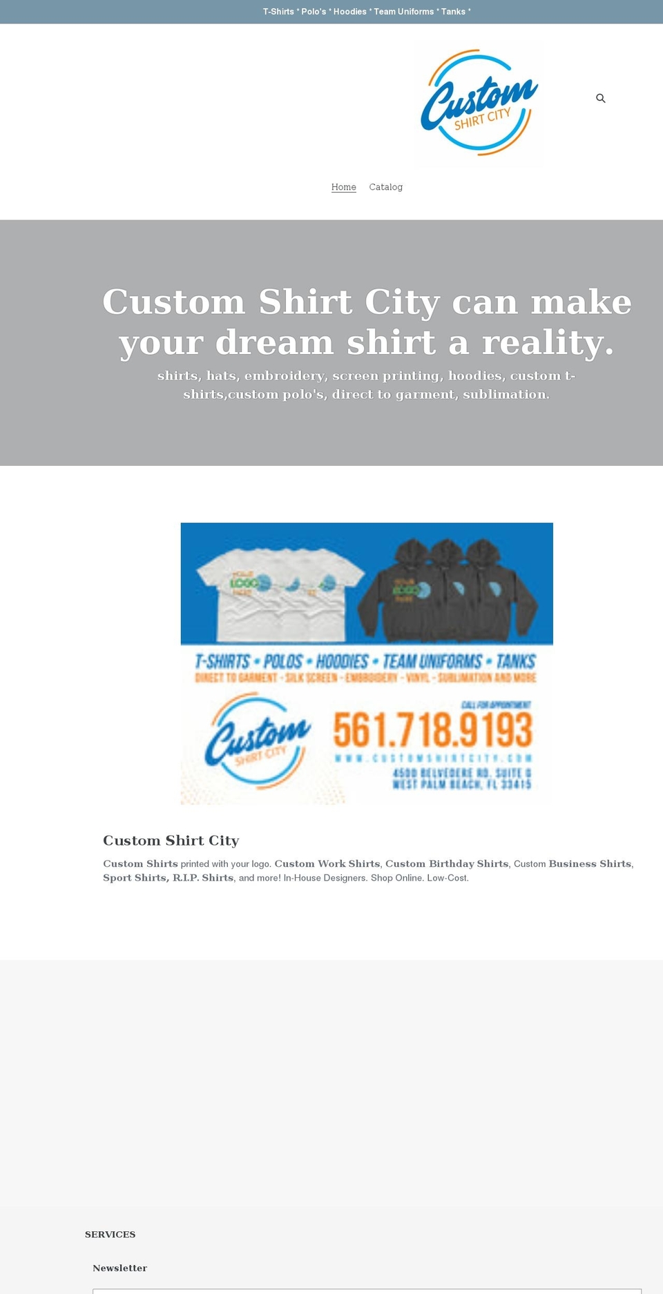customshirtcity.com shopify website screenshot