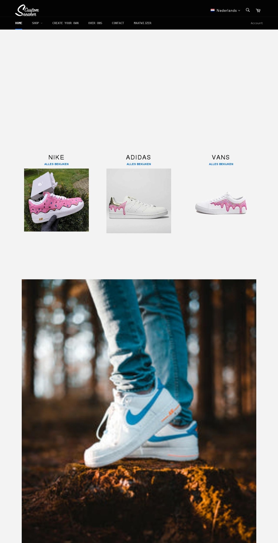 customsneaker.nl shopify website screenshot