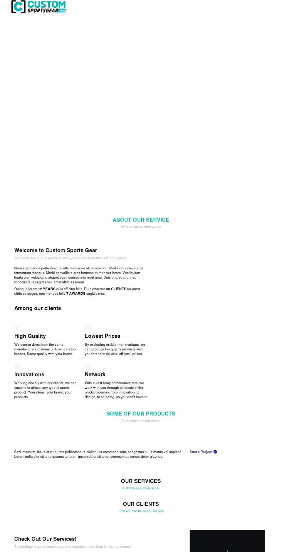 customsportsgear.com shopify website screenshot