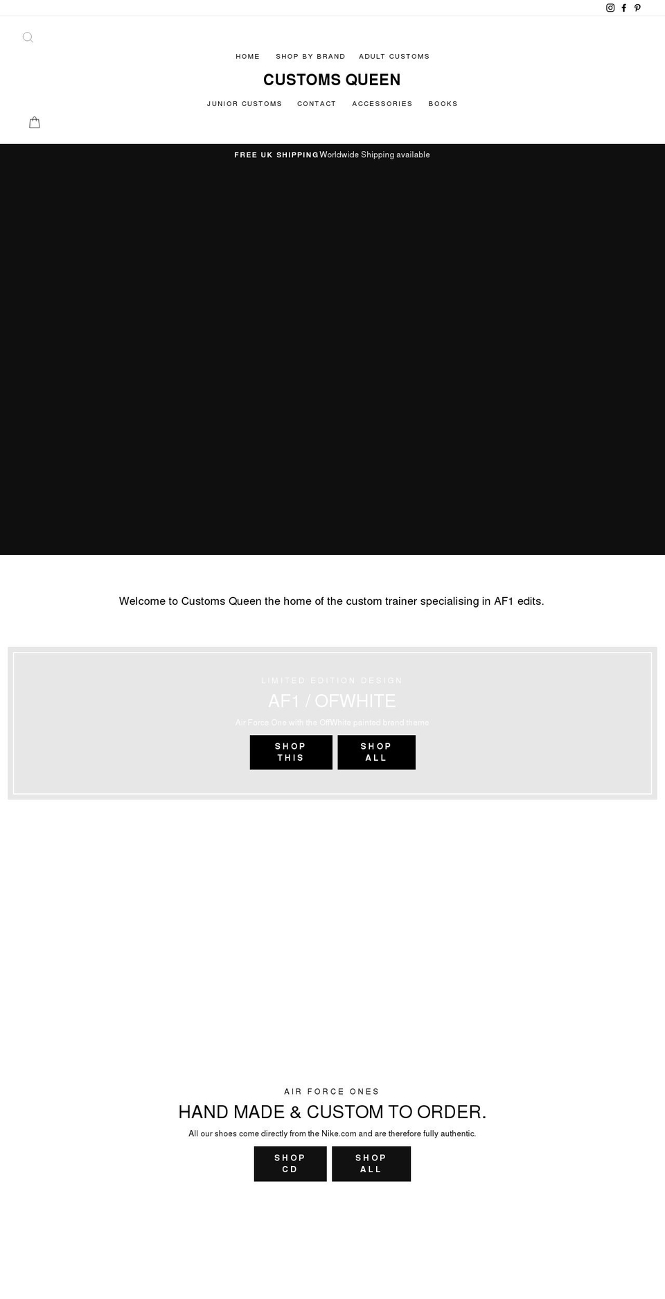 customsqueen.com shopify website screenshot