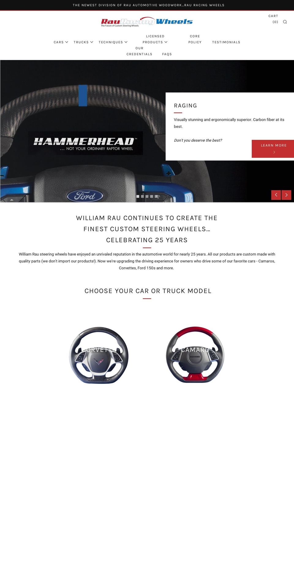 customsteeringwheels.com shopify website screenshot