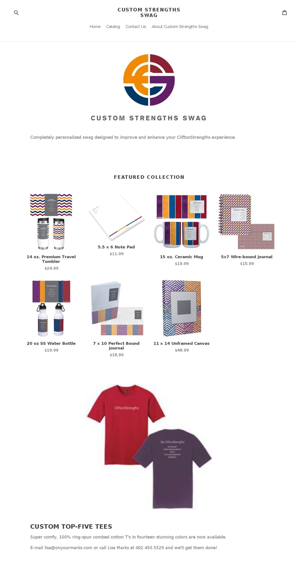 customstrengthsswag.com shopify website screenshot