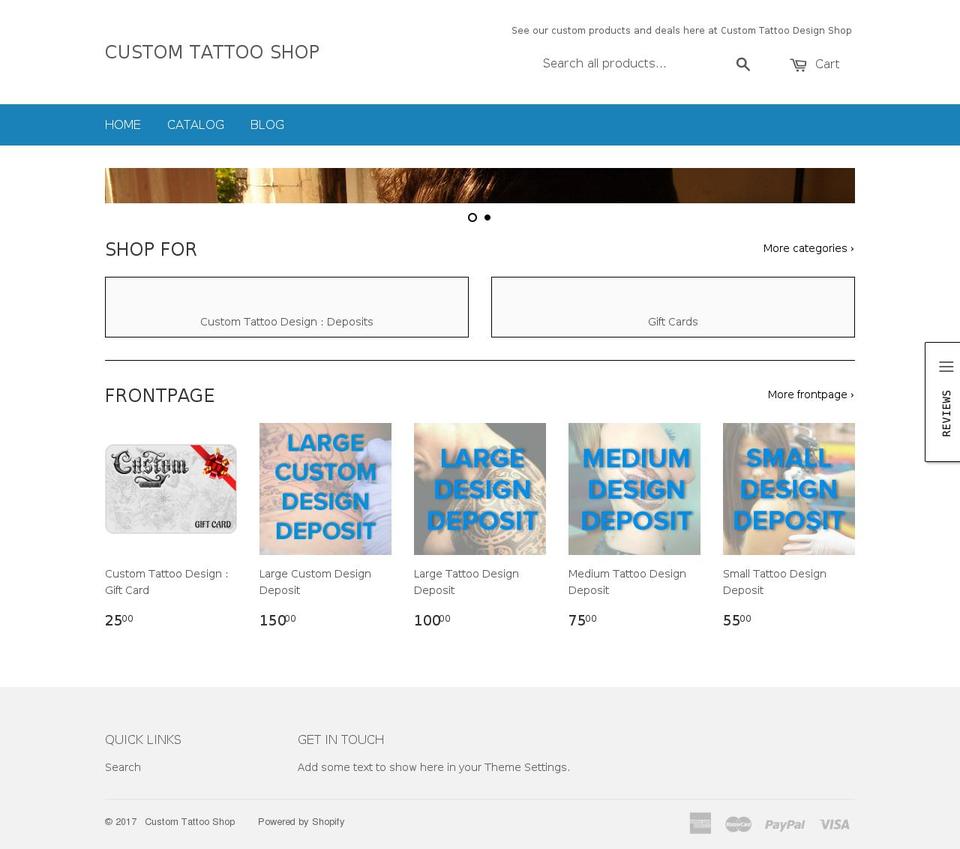 customtattoodesignshop.com shopify website screenshot
