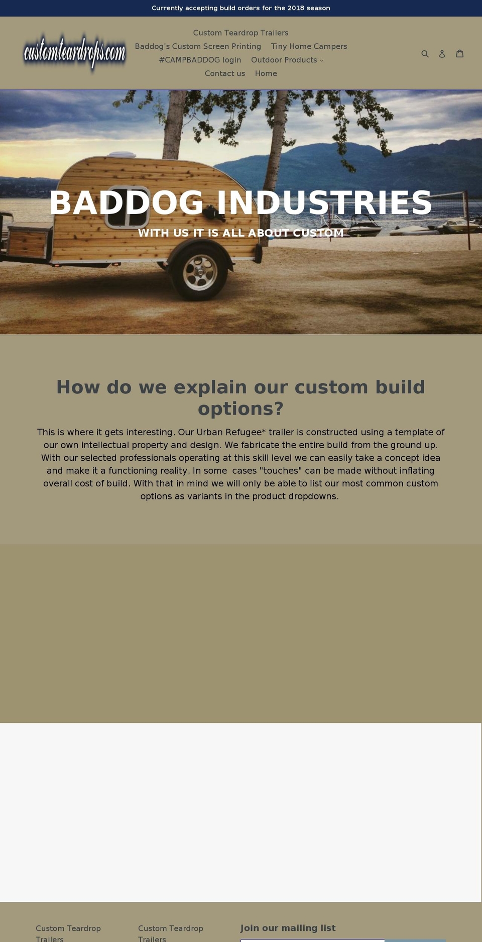 customteardrops.com — Shopify storefront screenshot
