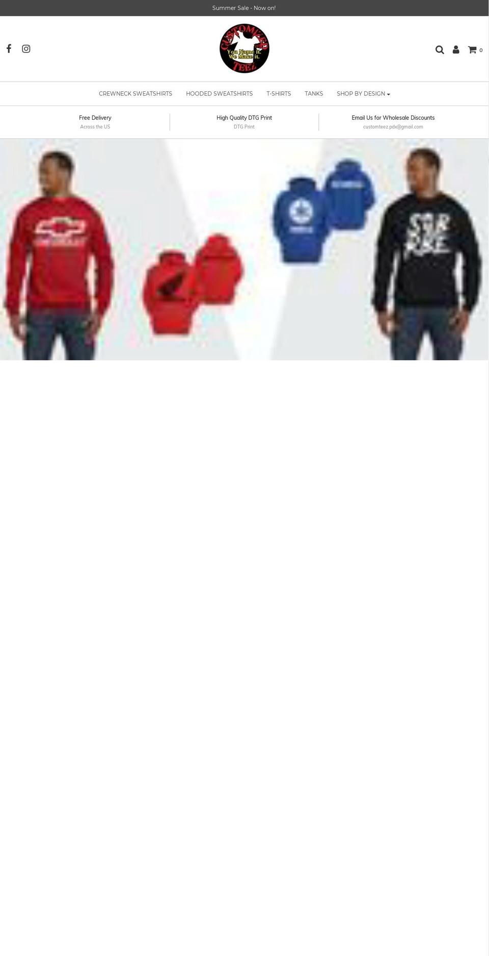 customteezpdx.com — Shopify storefront screenshot