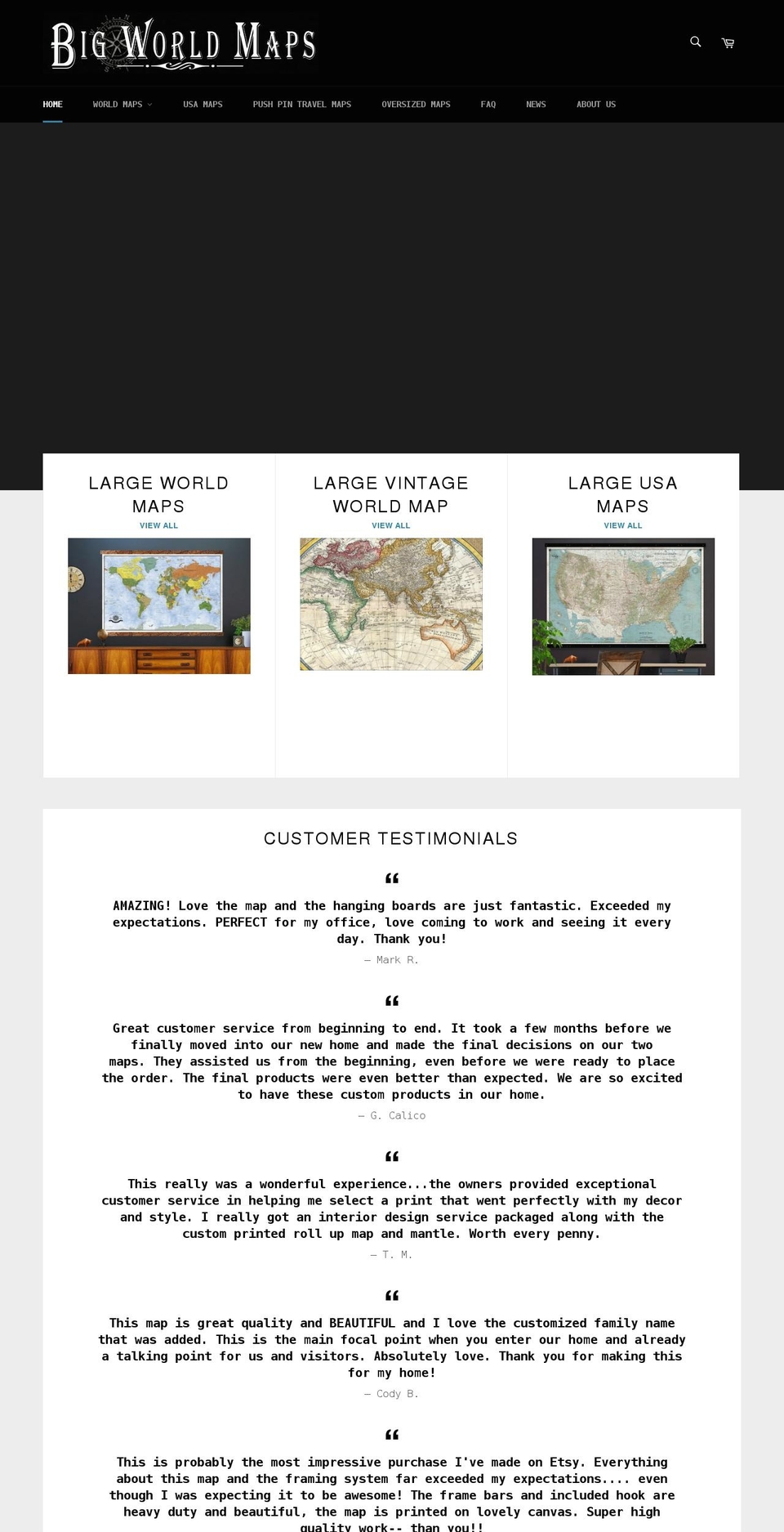 customtravelmaps.com — Shopify storefront screenshot