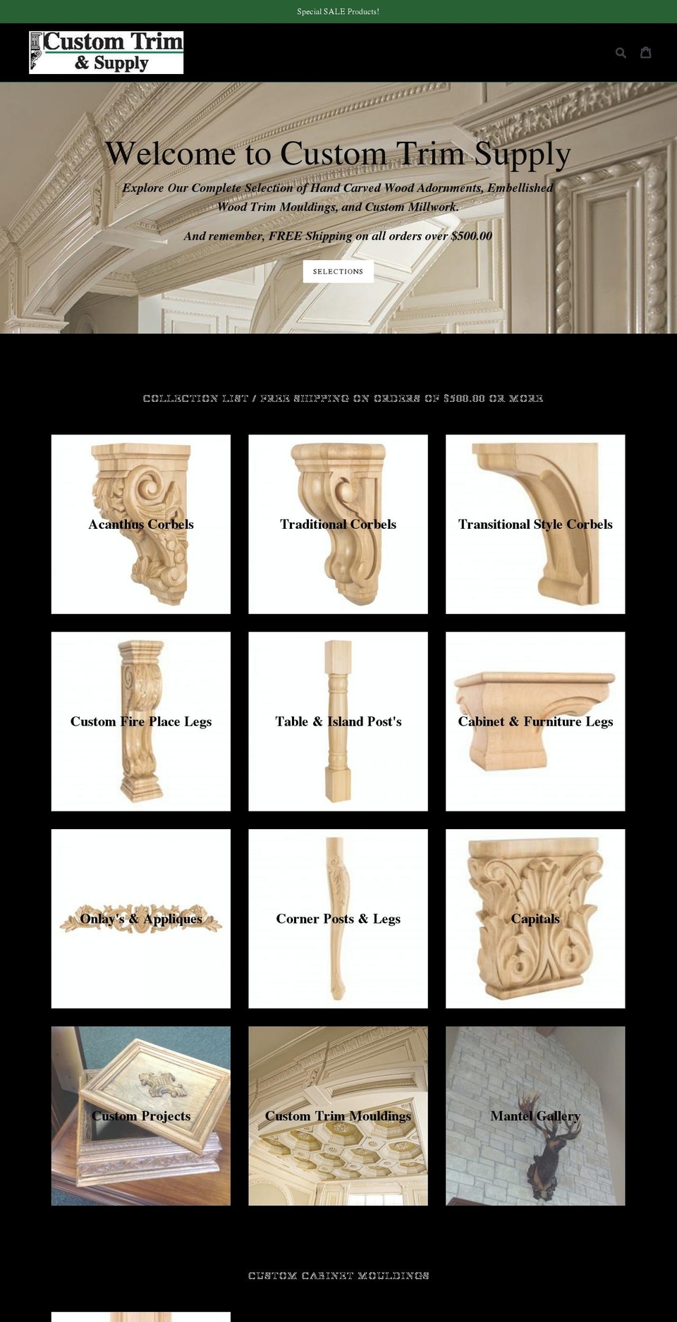 customtrimsupply.com — Shopify storefront screenshot