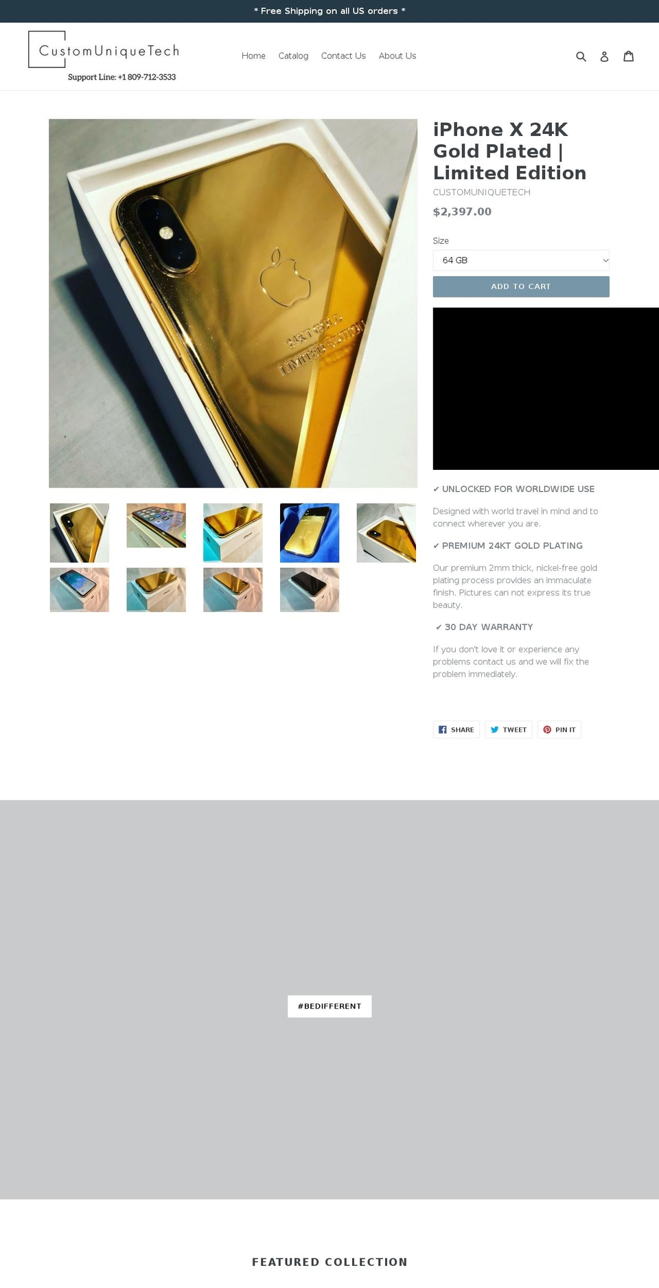 customuniquetech.com shopify website screenshot