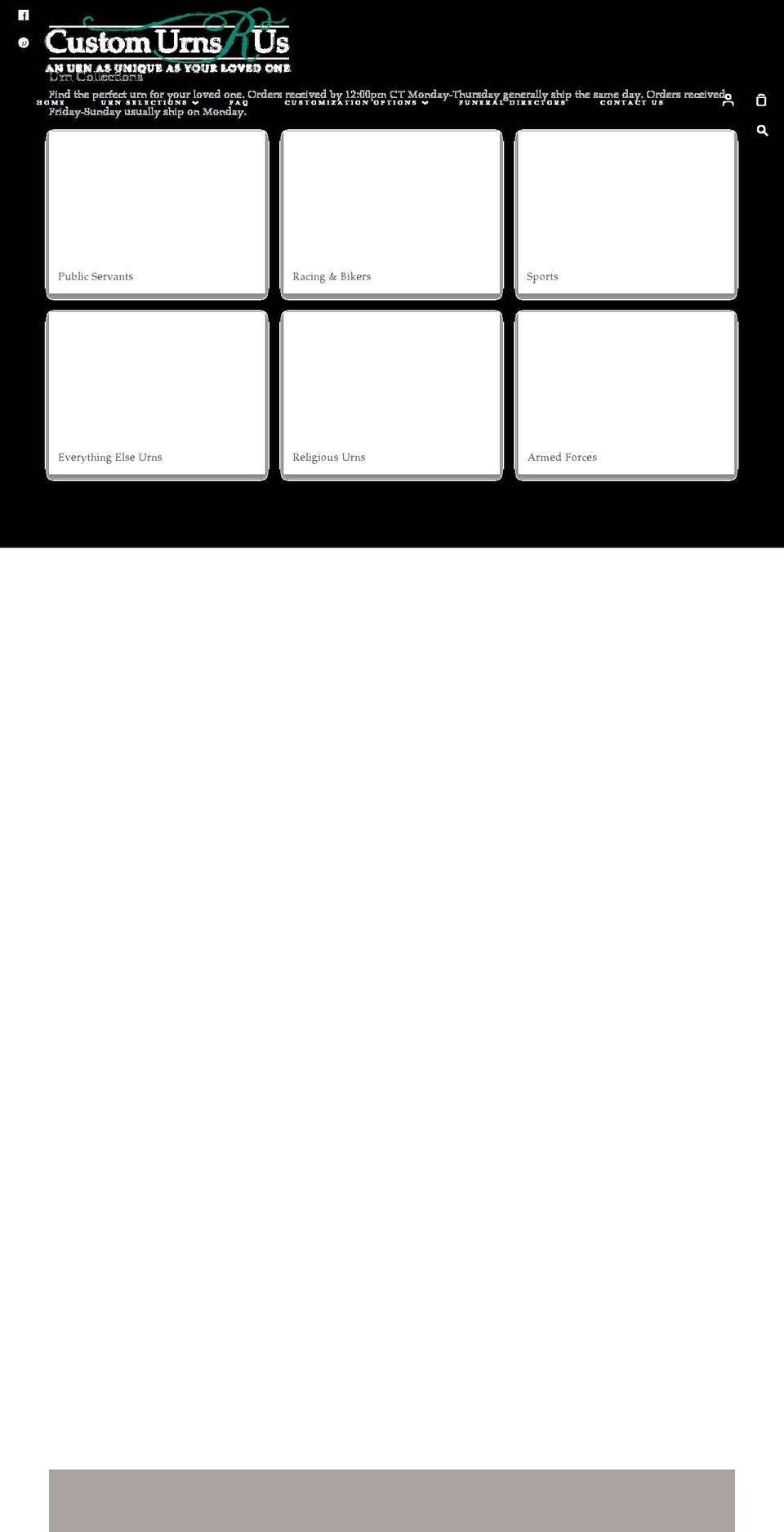 customurnsrus.com shopify website screenshot