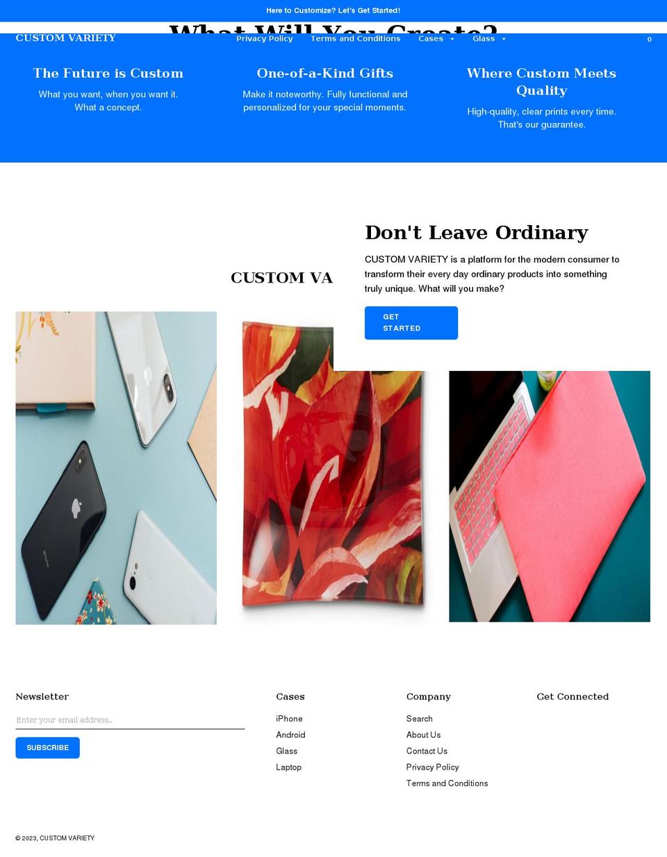 customvariety.com — Shopify storefront screenshot