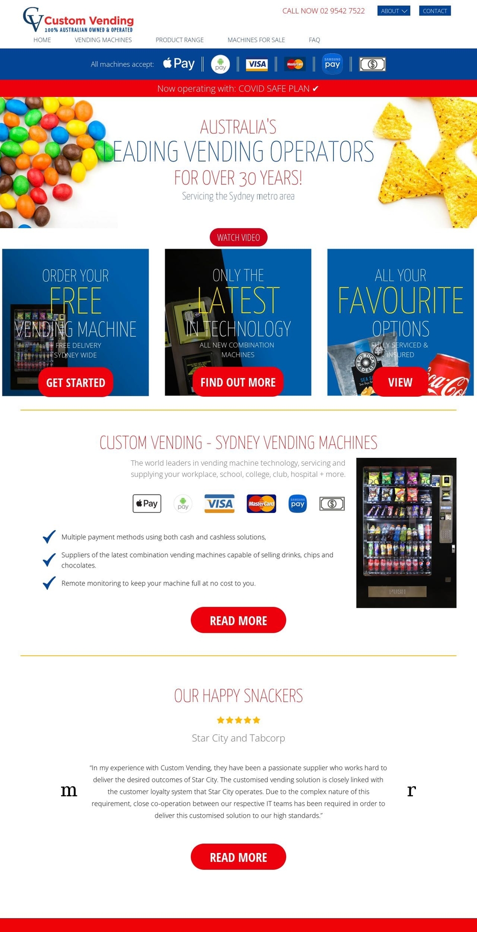 customvending.com.au shopify website screenshot