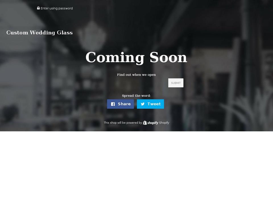 customweddingglass.com — Shopify storefront screenshot