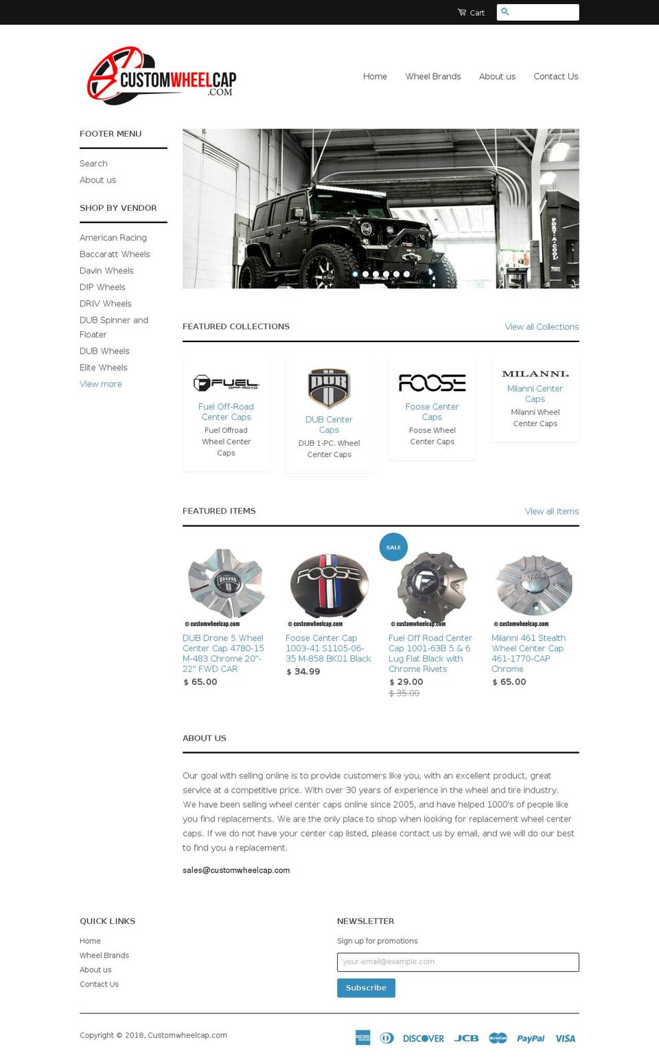 customwheelcap.com shopify website screenshot