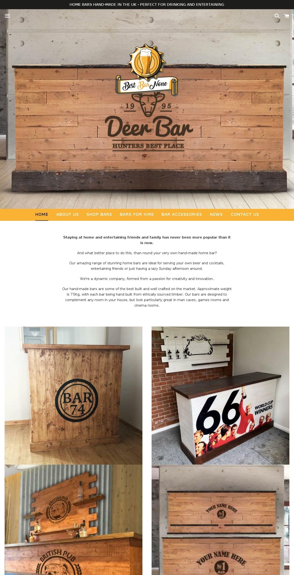 customwoodbars.com — Shopify storefront screenshot