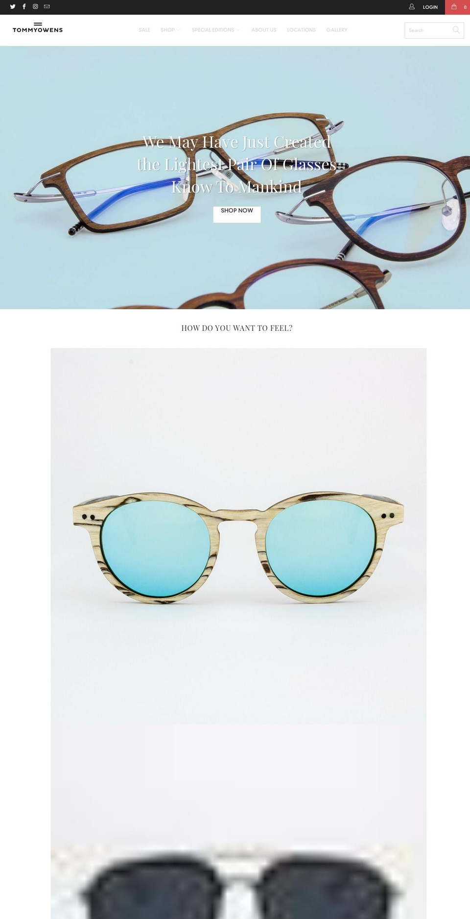 customwoodeneyewear.com — Shopify storefront screenshot