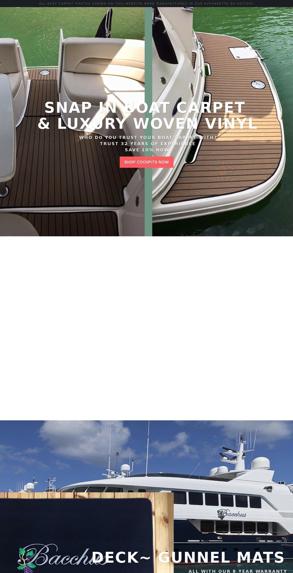 customyachtmats.com shopify website screenshot