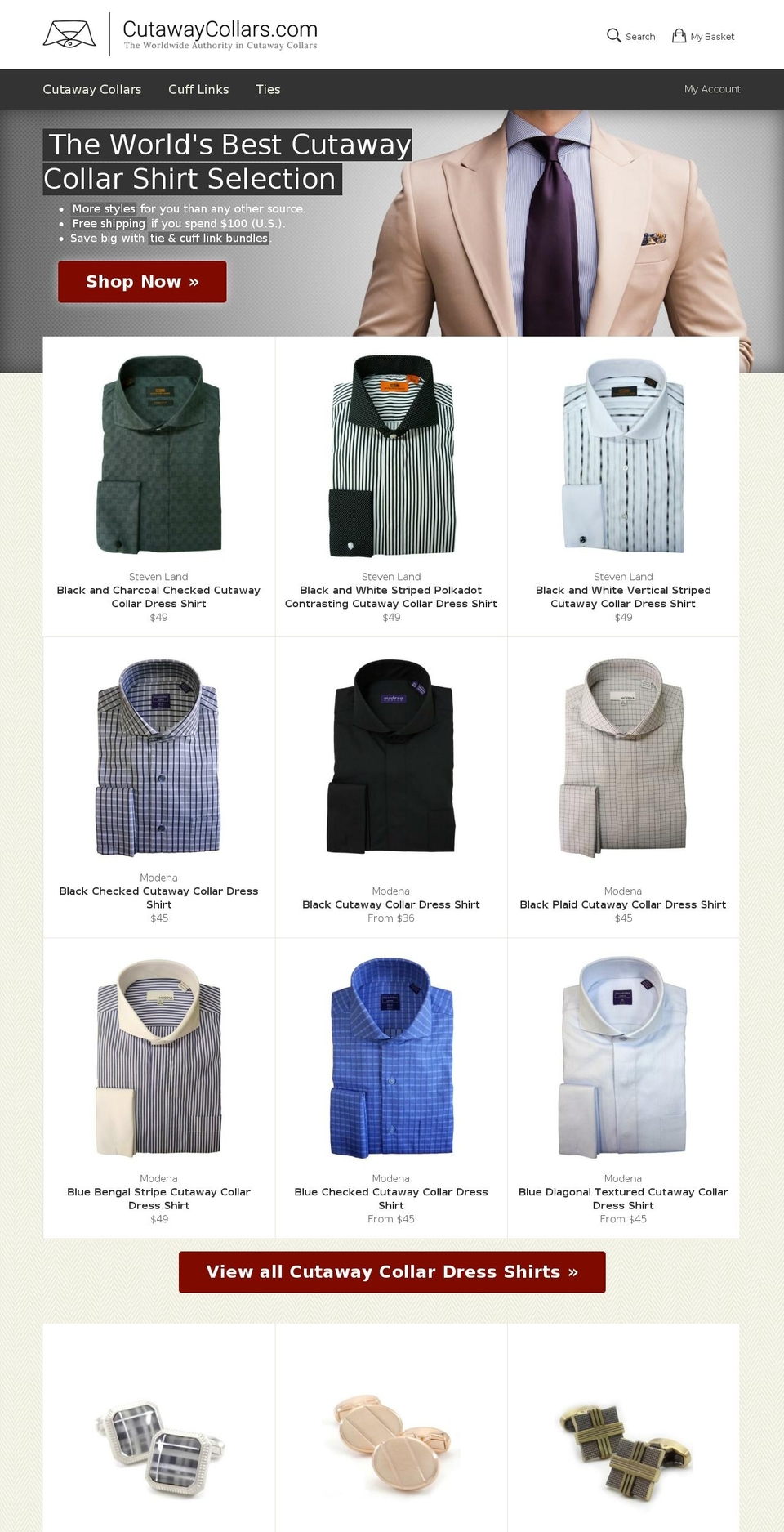 cutawaycollars.com shopify website screenshot