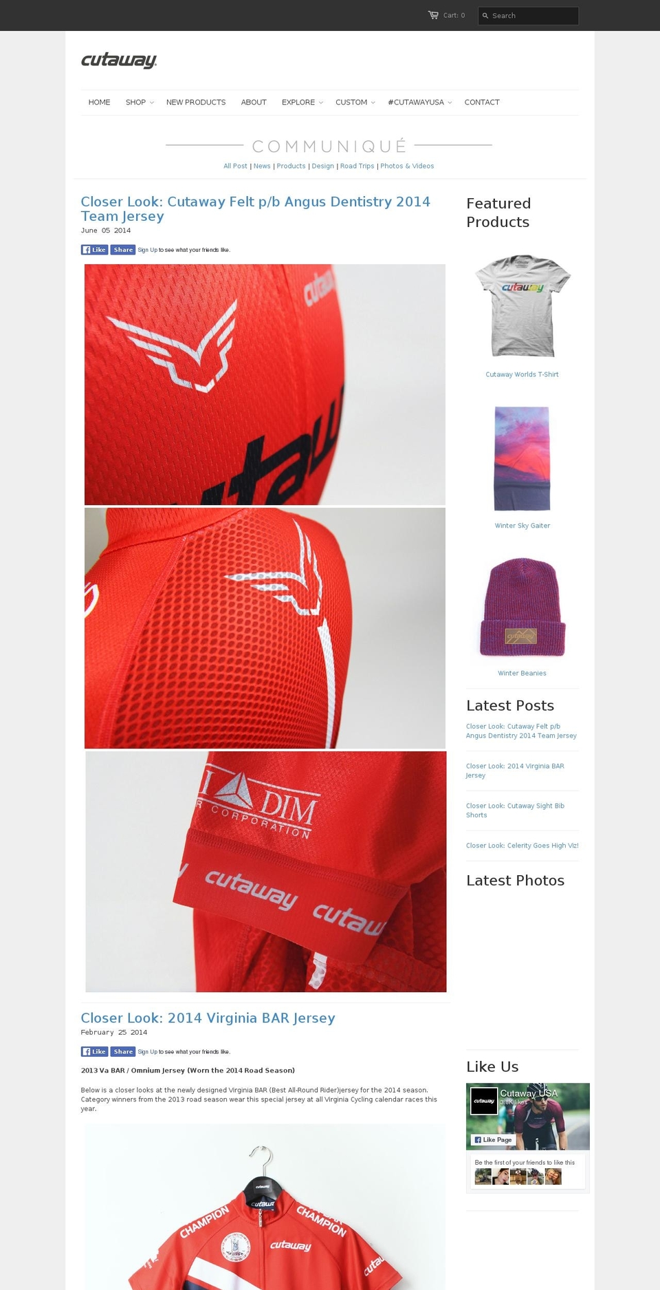 cutawaydesign.com shopify website screenshot