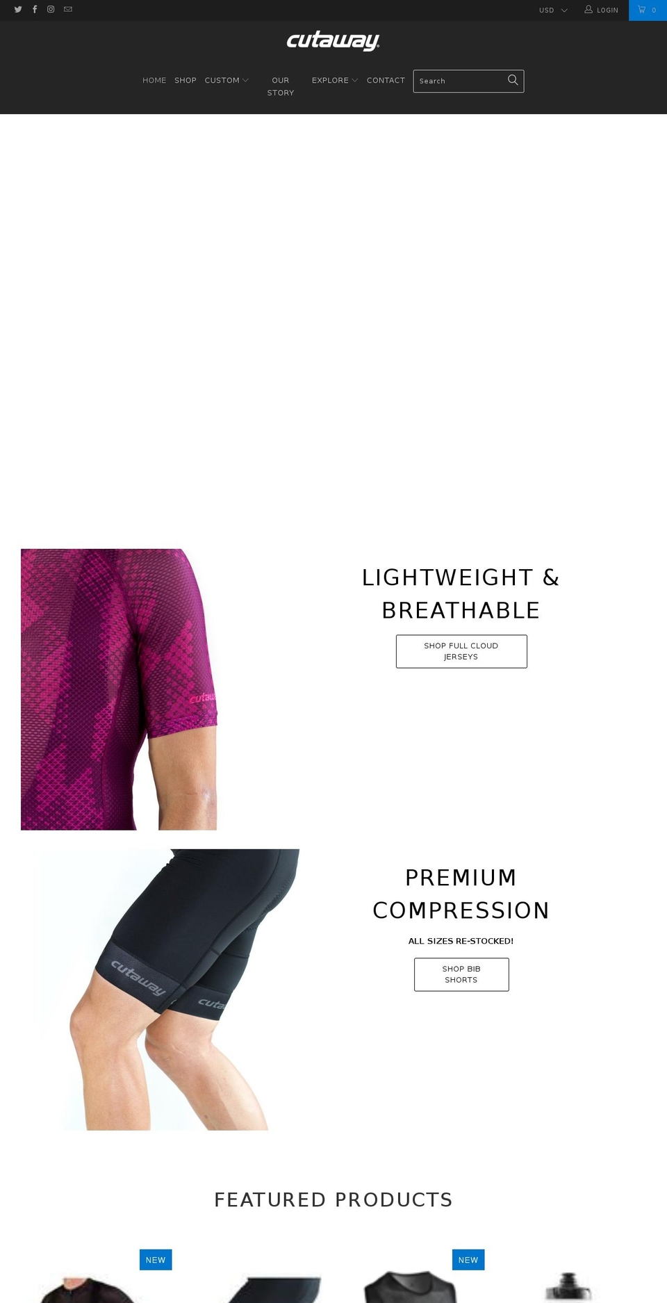 cutawayusa.com shopify website screenshot