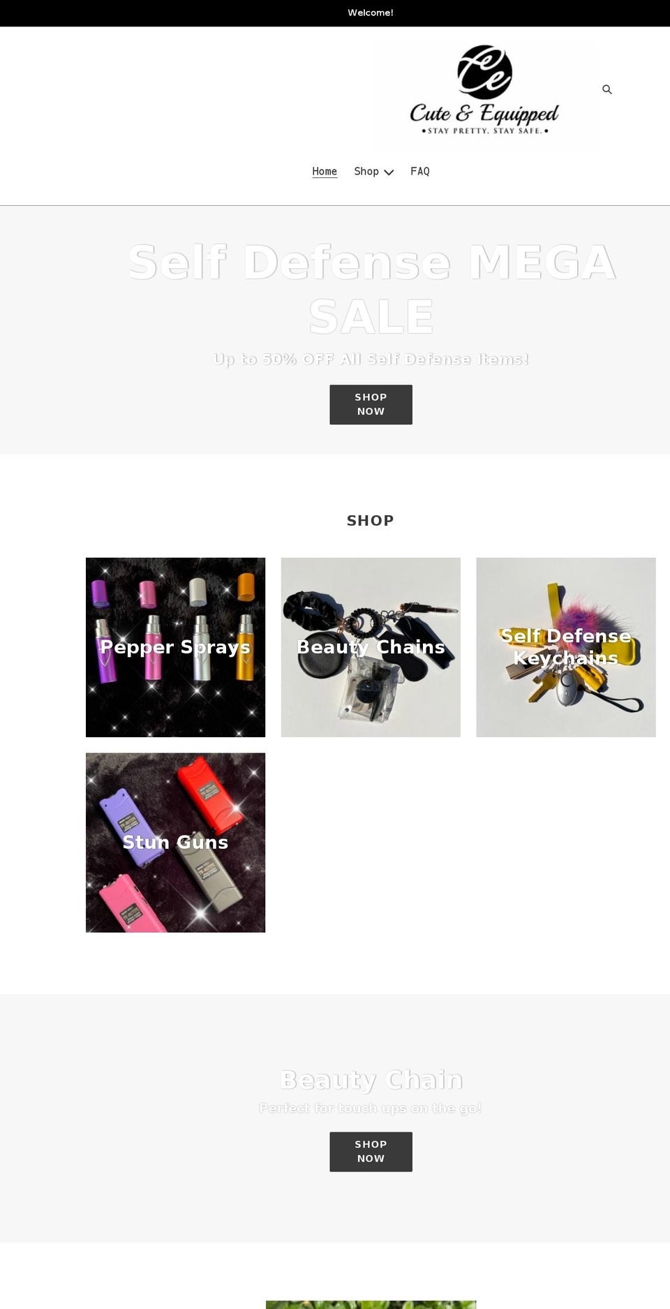 cute-equipped.com shopify website screenshot