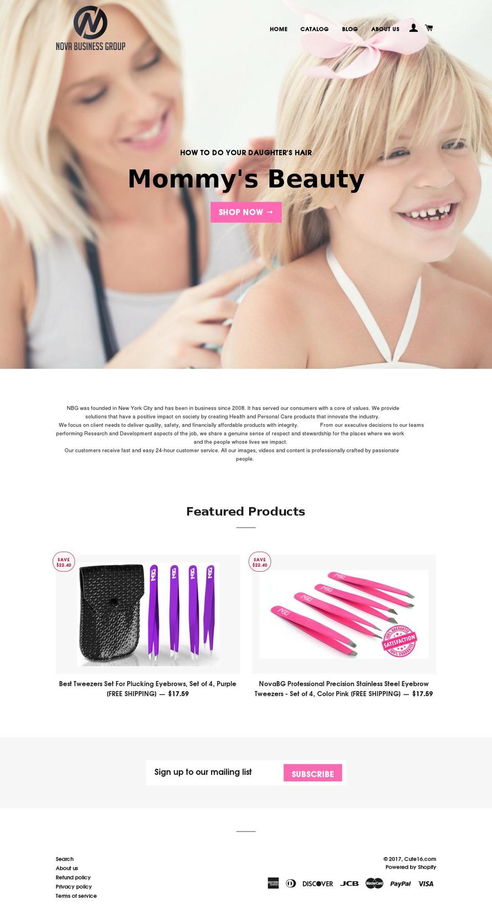 cute16.com shopify website screenshot