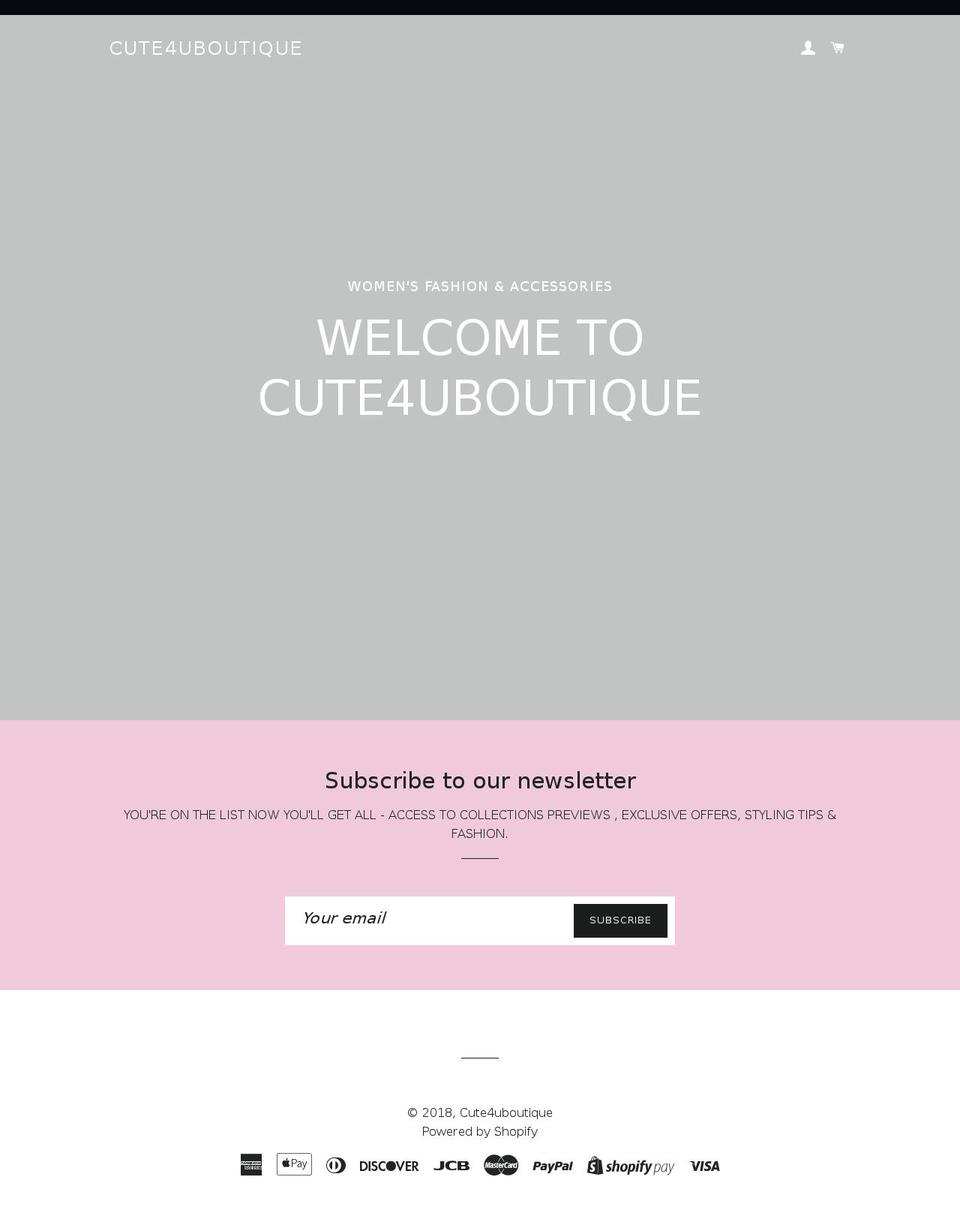 cute4uboutique.com shopify website screenshot