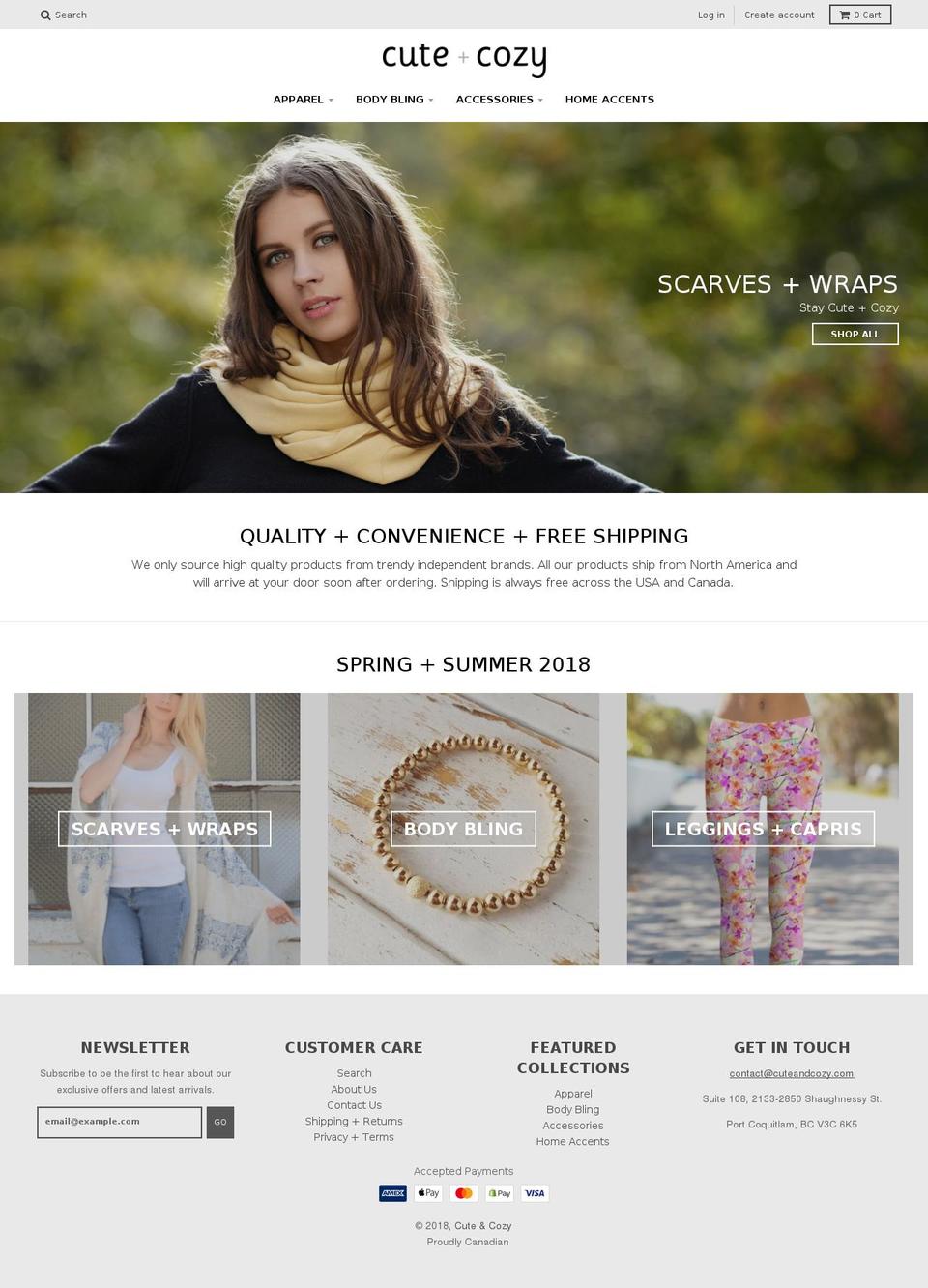 cuteandcozy.com — Shopify storefront screenshot