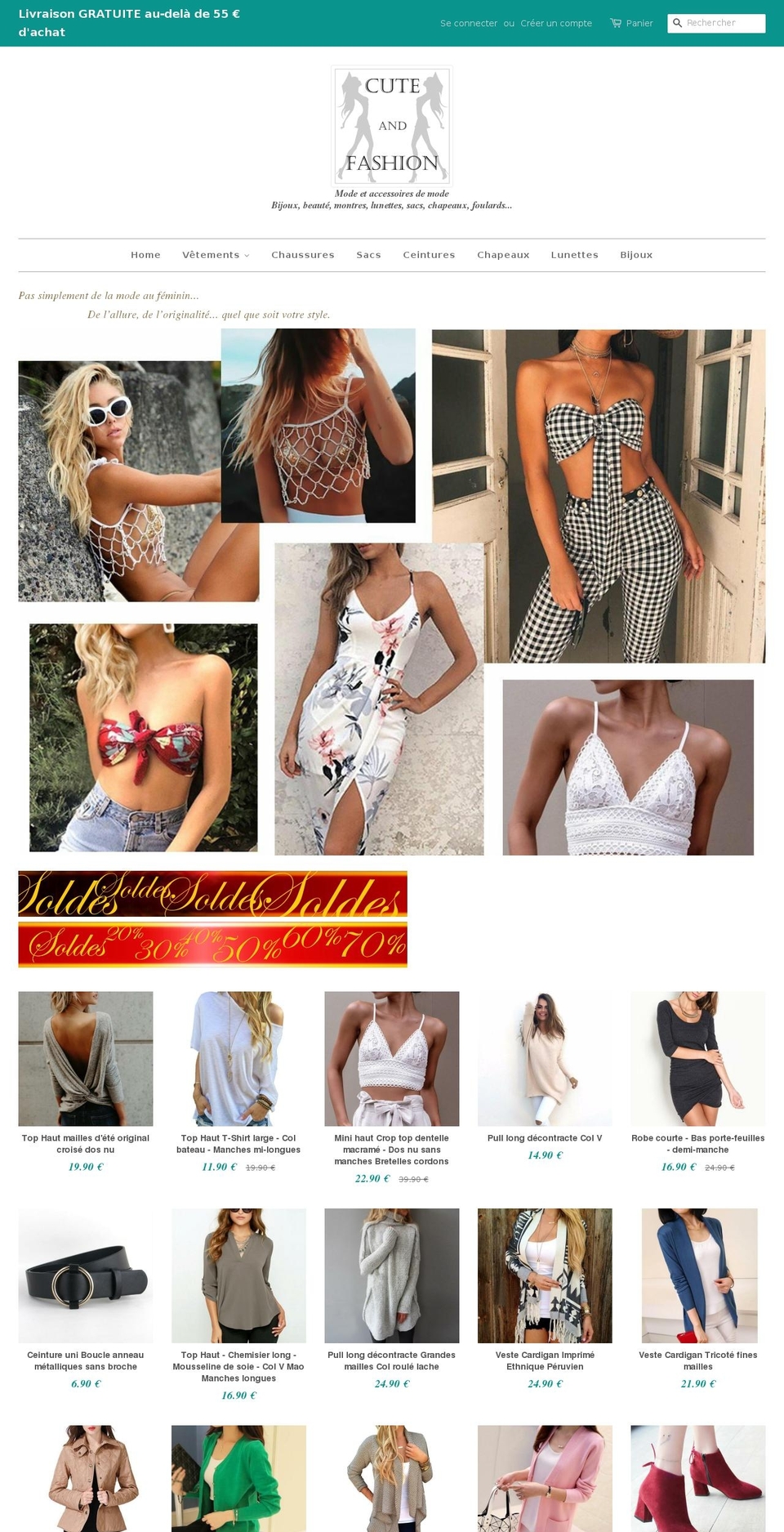 cuteandfashion.com shopify website screenshot