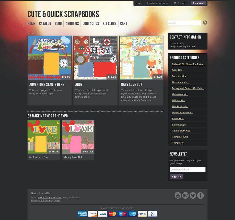 cuteandquick.com shopify website screenshot
