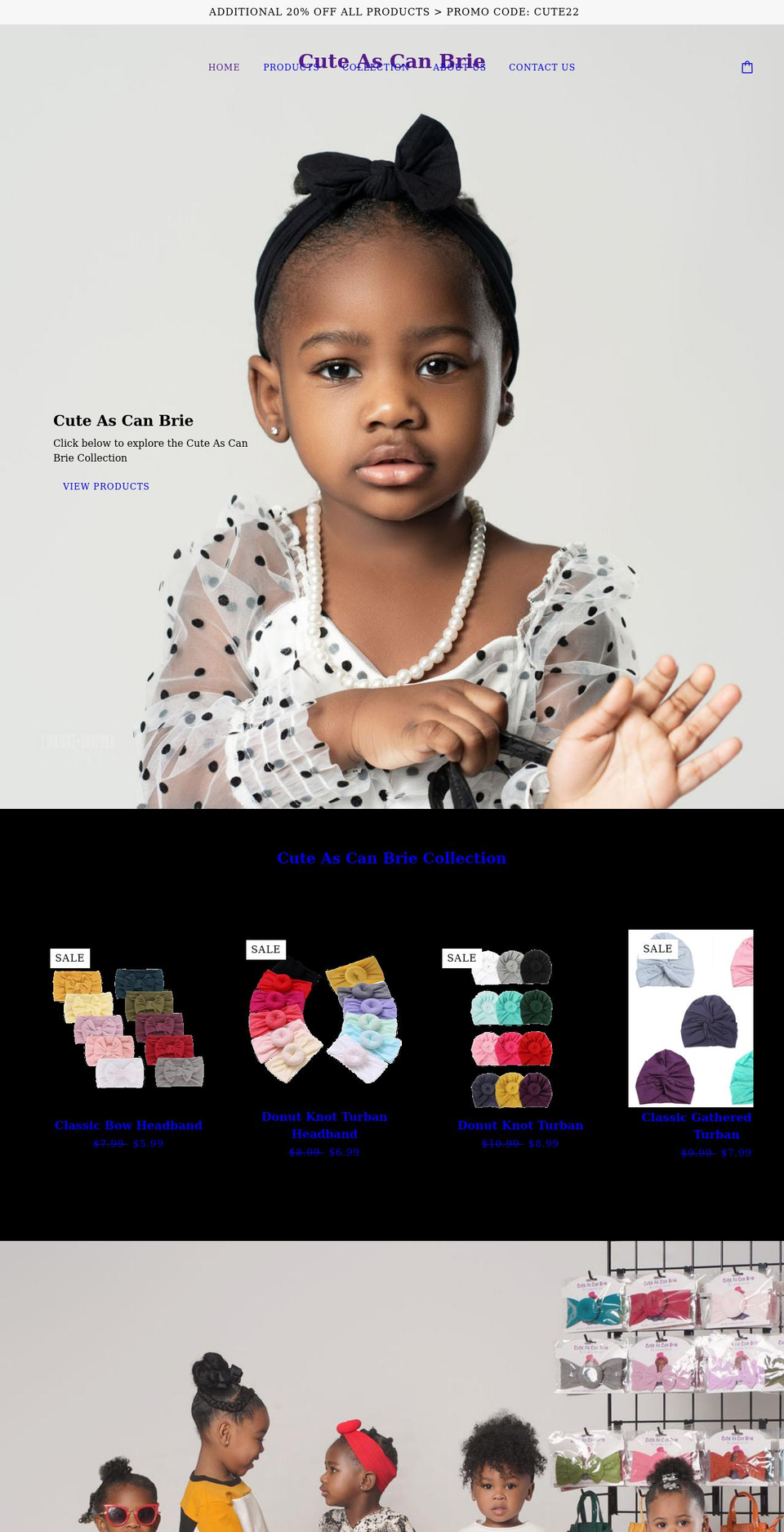 cuteascanbrie.com shopify website screenshot