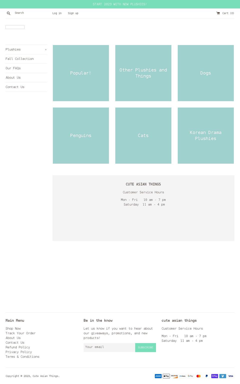 cuteasianthings.com shopify website screenshot