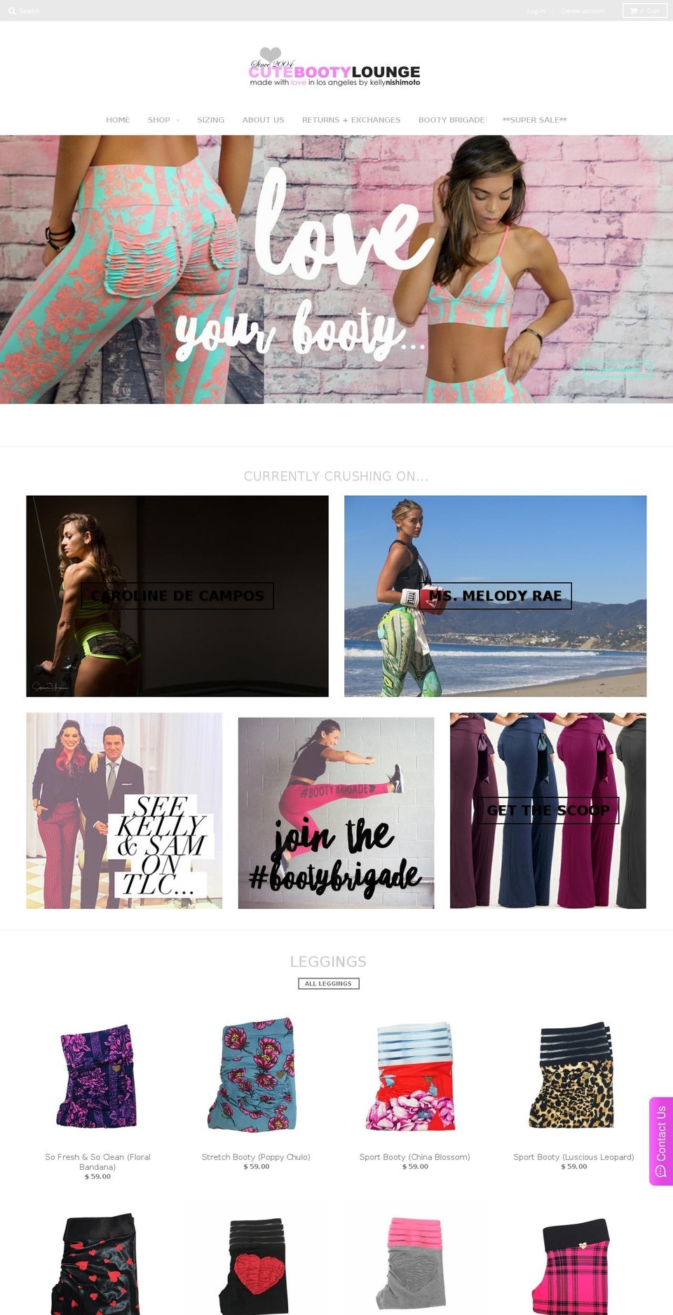 cutebooty.com shopify website screenshot