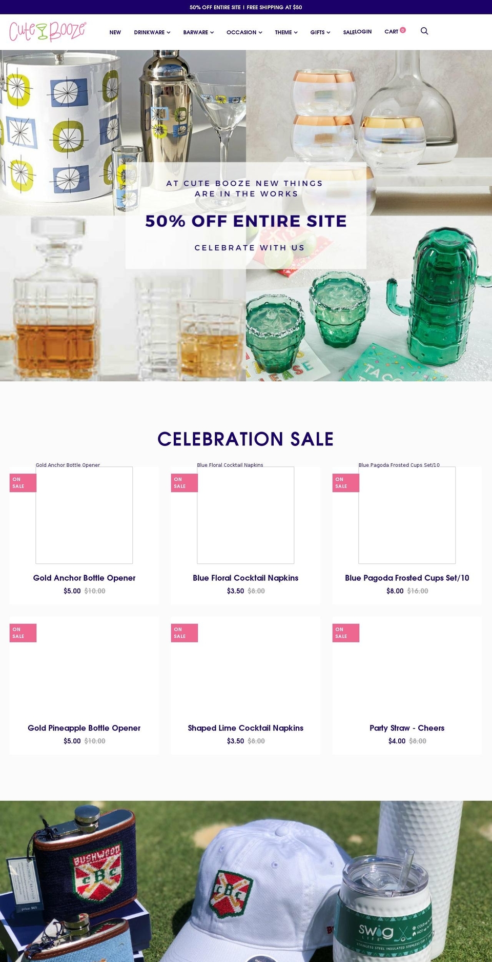 cutebooze.com shopify website screenshot
