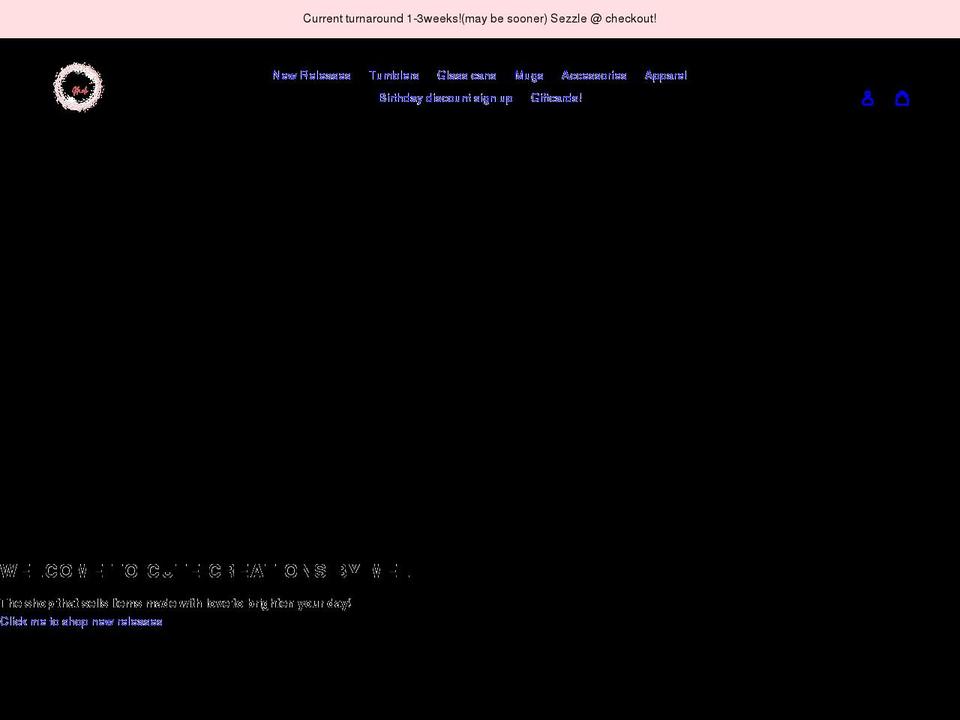 cutecreationsbymeli.com shopify website screenshot