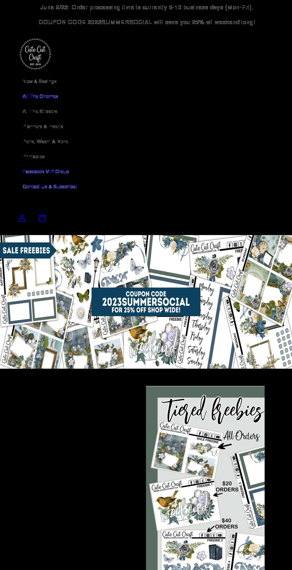 cutecutcraft.ca shopify website screenshot