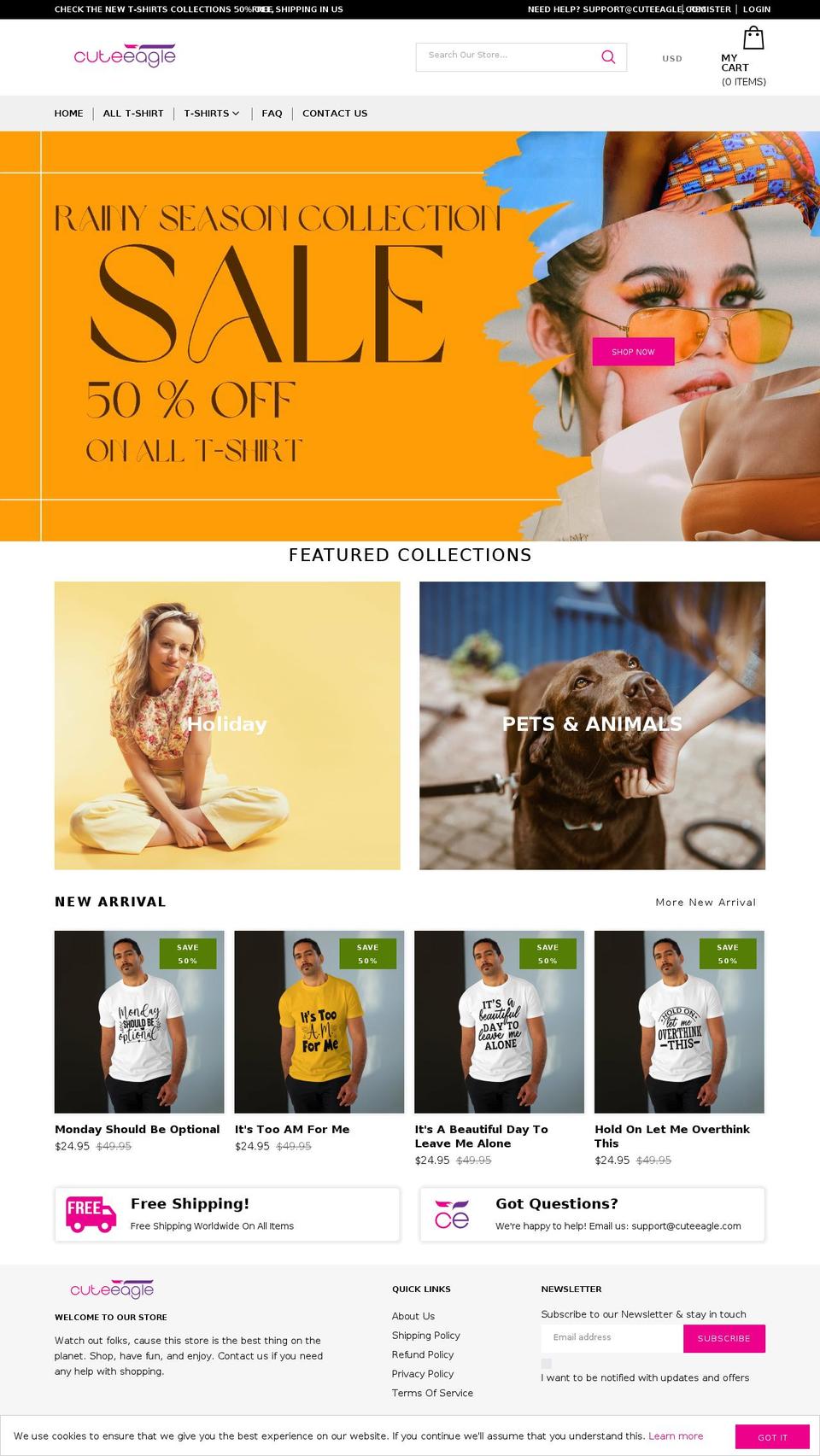 cuteeagle.com shopify website screenshot